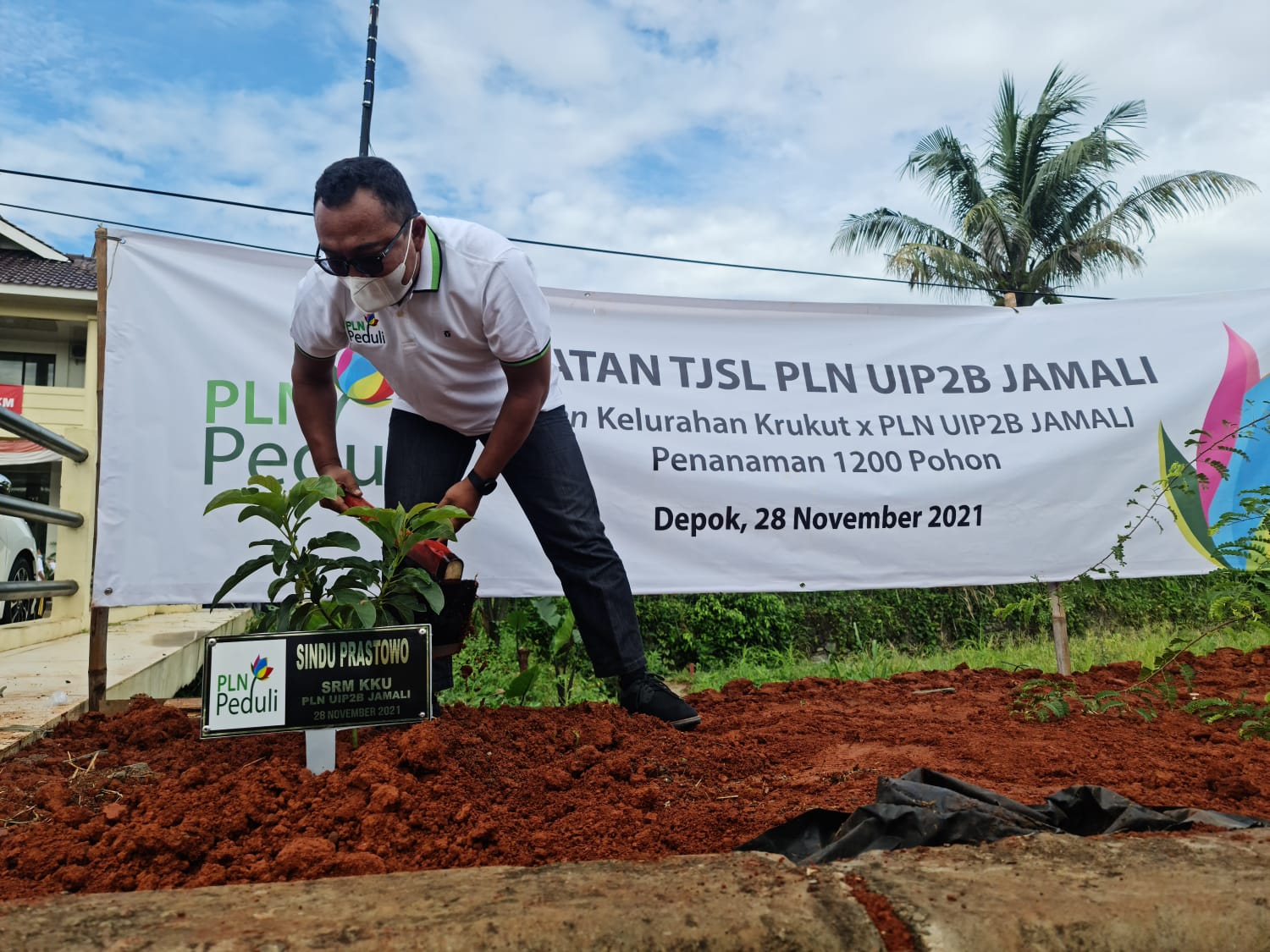 Dalam Rangka HMPI, PLN UIP2B Tanam 1200 Bibit Pohon di Kelurahan Krukut