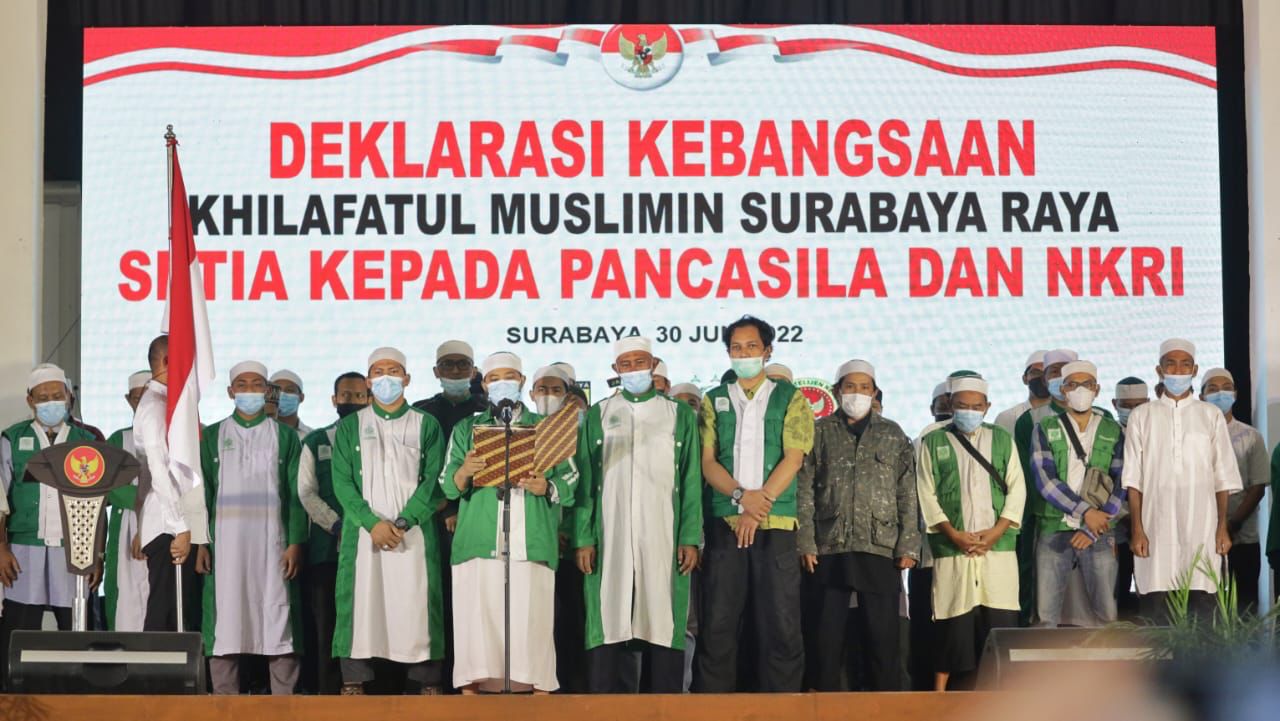 Khilafatul Muslimin Deklarasikan Setia Pancasila dan NKRI, Kapolda Jatim : Waktunya Sekarang Gotong Royong