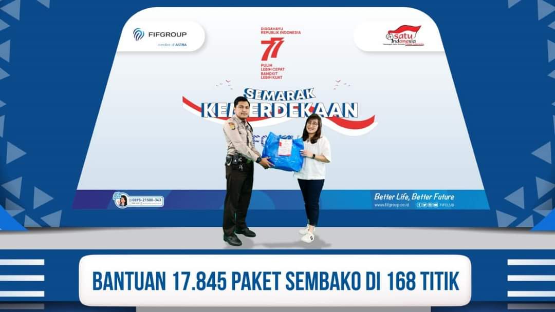 Semarak HUT RI ke-77, FIFGROUP Bagikan 17.845 Paket Sembako Nusantara 