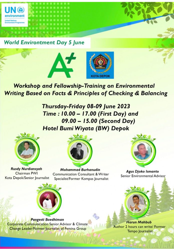 Rayakan “World Environment Day 2023”, A+Communications dan PWI Depok Gelar Workshop Jurnalis Indonesia