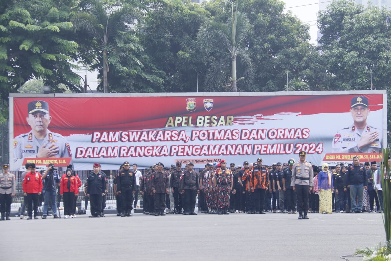Polda Metro Jaya Gelar Apel Besar Pengamanan Swakarsa Pemilu Damai 2024