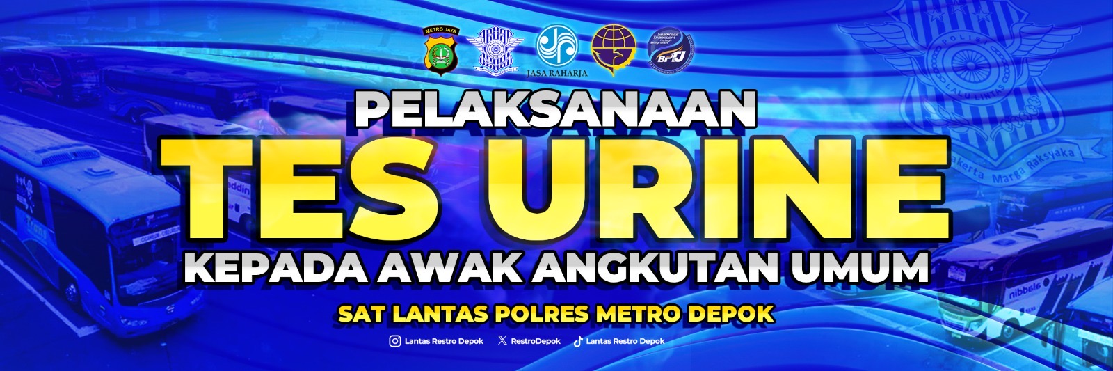 Polres Metro Depok Gelar Ramp Check Untuk Pastikan Kelayakan Bus Pariwisata