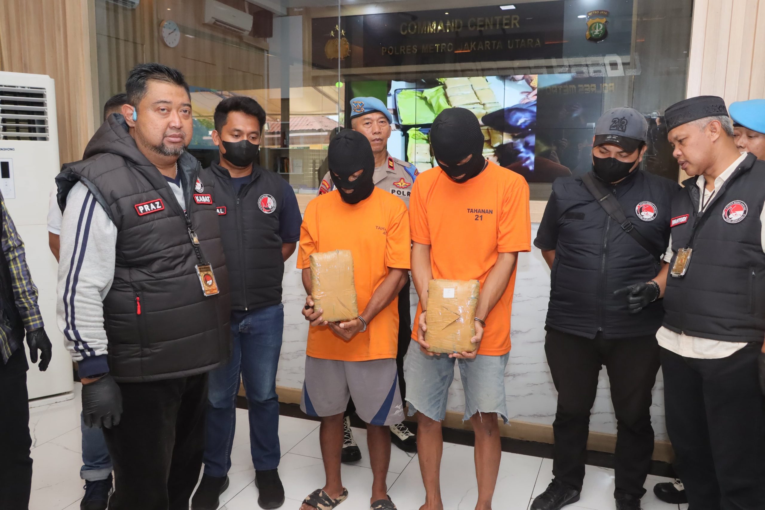 Polres Metro Jakarta Utara Gagalkan Peredaran Ganja Seberat 77 Kg