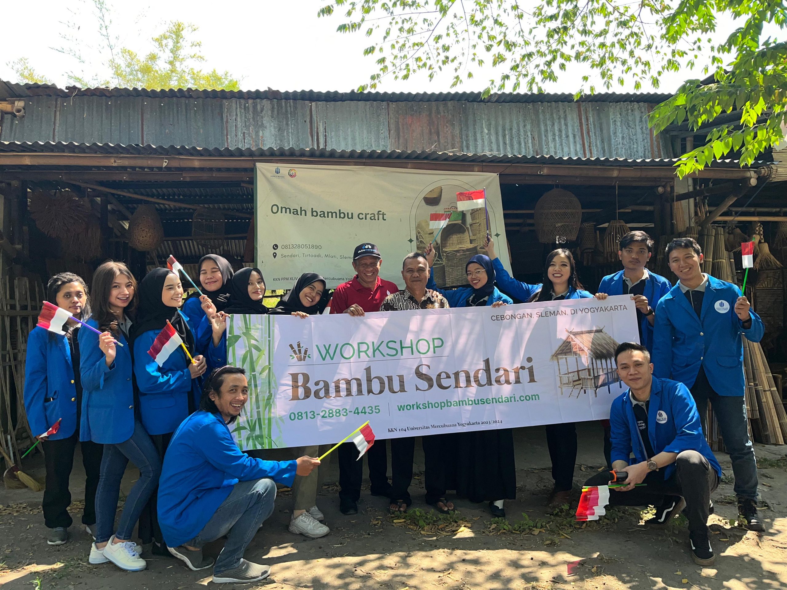 Pusat Kerajinan Bambu Sendari Meresmikan Pembukaan Workshop bersama Kelompok KKN 104 Universitas Mercu Buana