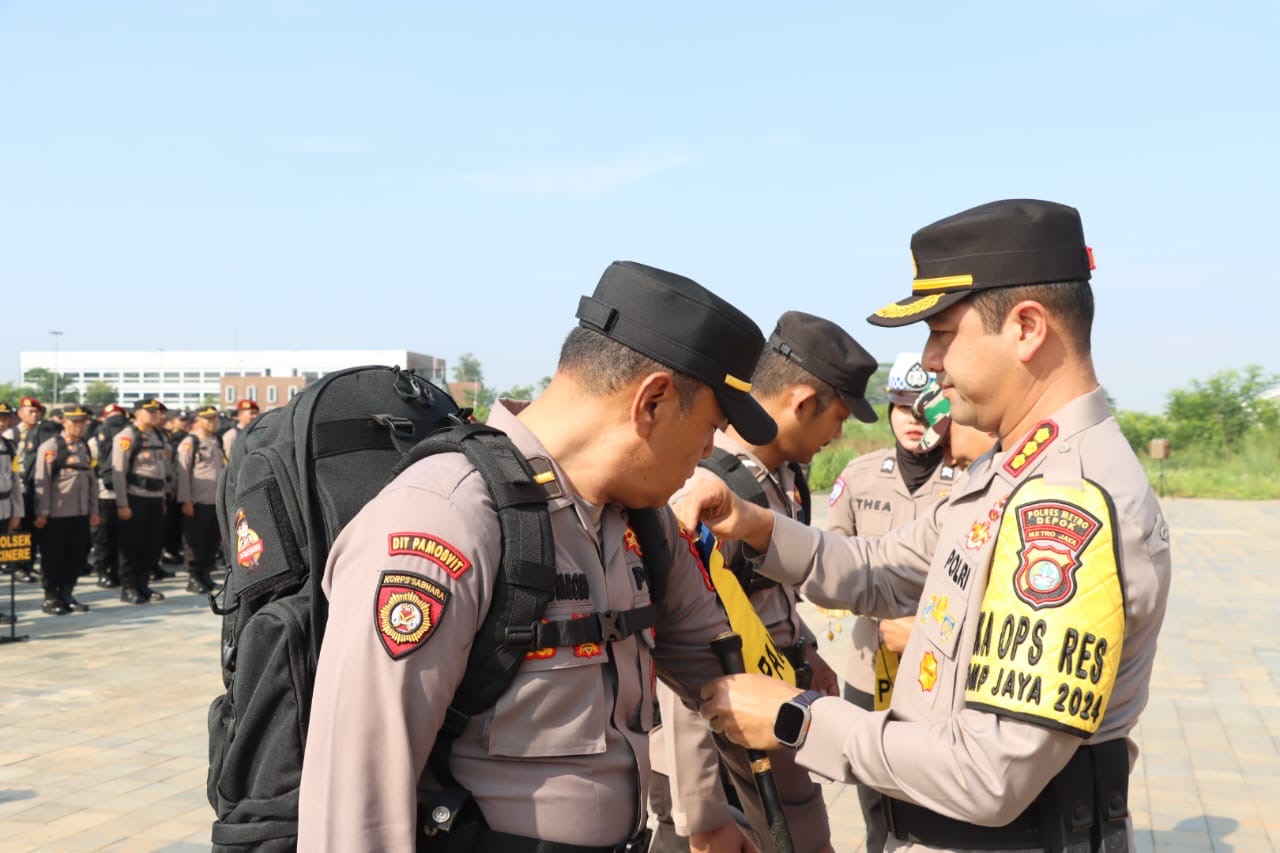 Polres Metro Depok Gelar Apel Pergeseran Pasukan Pam TPS