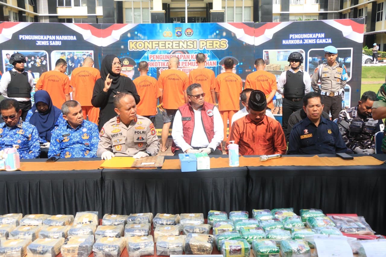 Polda Sumbar Sikat Habis Peredaran Narkoba, 56 Pengedar Ditangkap dalam Tiga Bulan Terakhir