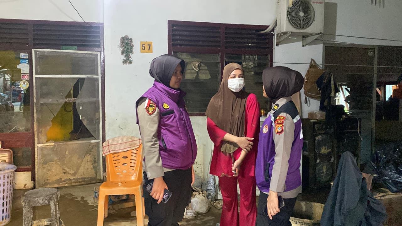 Tim Trauma Healing SDM Polda Aceh Beri Dukungan Psikososial Bencana Alam Di Langsa